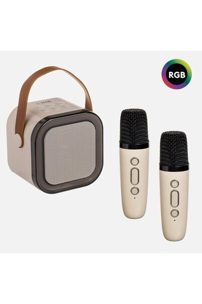 OEM Set Boxa Karaoke 5W cu Lumina RGB & 2 Microfoane fara Fir