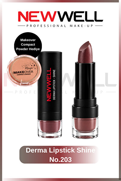 New Well Derma Lipstick Shine No.203 & Makeover Compact Powder Hediye
