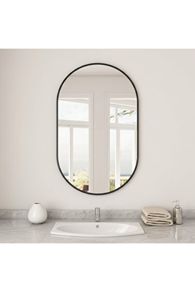 CG HOME Dekoratif Ayna, Elips Çerçeveli Ayna, Konsol Aynası, Duvar Aynası, El...