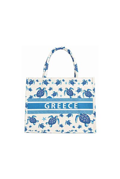 OEM Τσάντα Θαλάσσης Greece με Σχέδιο Θαλάσσιες Χελώνες - Greece Beach Bag wit...