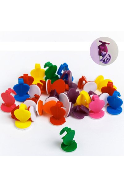 OEM Assorted Color Balloon Clips with Sticker - 25pcs