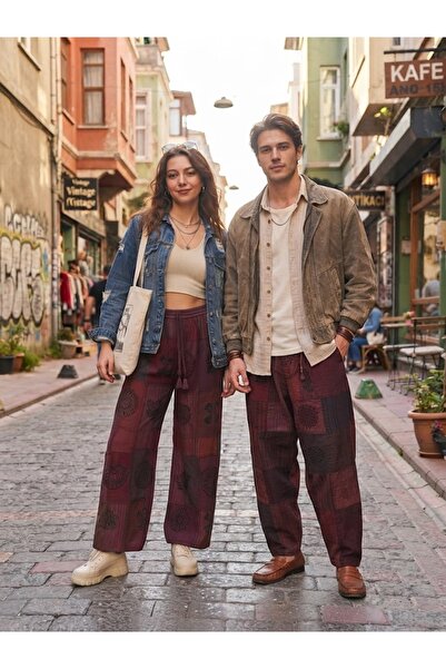 AYASOFYA OTANTIK Unisex Νεπαλέζικο έθνικ αυθεντικό παντελόνι μποέμ με ελαστικ...