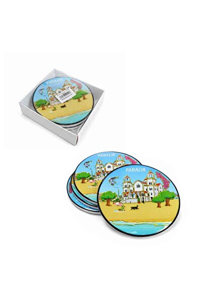 OEM Σετ Σουβέρ Ελλάδα Παραλία Στρογγυλά - Greece Paralia Round Coasters