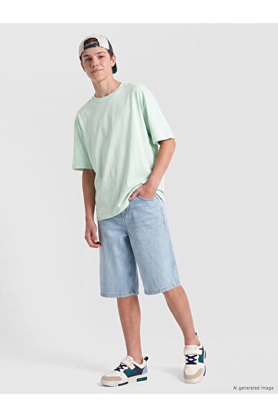 LC Waikiki Ozmarka New Season Indigo Boy's Jean Bermuda Shorts