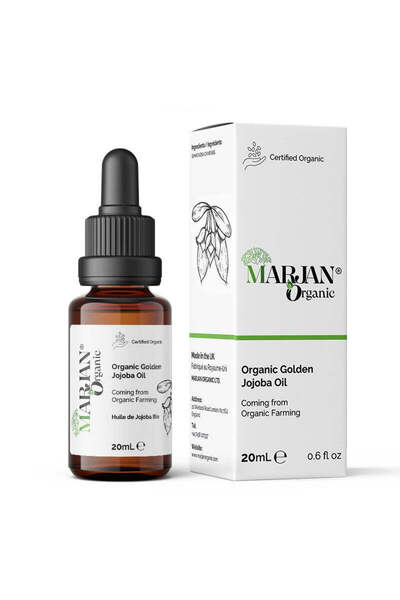 Marjan Organic Organic Jojoba Oil 20ml – Cold Pressed 100% Pure Natural Oil f...