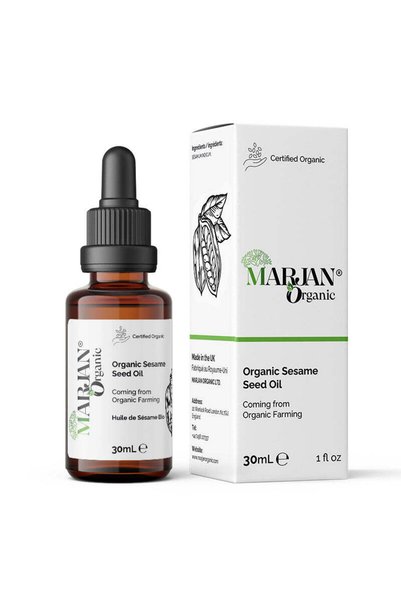 Marjan Organic Organic Sesame Oil 20ml - Cold Pressed for Face, Skin, Hair, and Massage