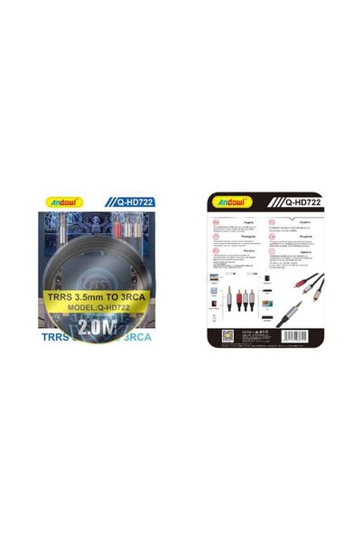 OEM Andowl Καλώδιο ήχου TRRS 3.5mm σε 3RCA 2.0M Q-HD722 - Audio cable