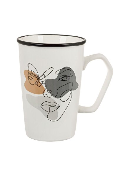 OEM New Bone Matte White Mug with Printed 400ml