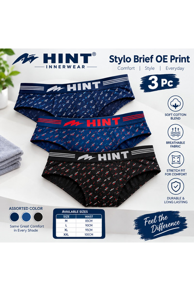 Macho HINT Stylo Brief OE Print – Men’s Printed Briefs, Color (3 Pc Pack) Ass...