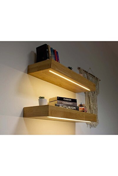 WOODTEKS Led Işıklı Dekoratif Duvar Rafı | Özel Üretim - İstenilen Renk, Tasarım ve Ölçüde