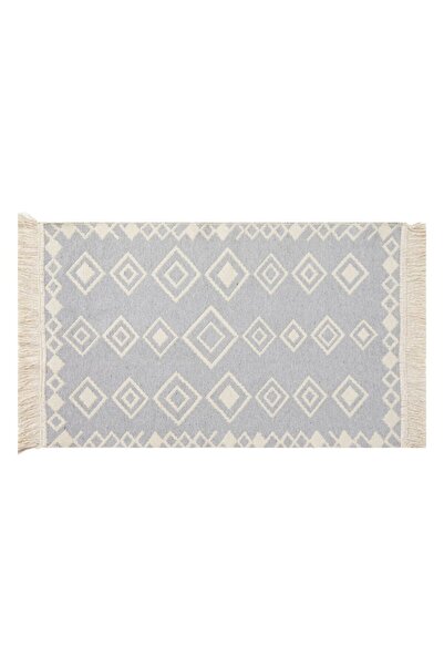 OEM Covor Gri Ecru cu Model Tufted si Franjuri 90x60cm