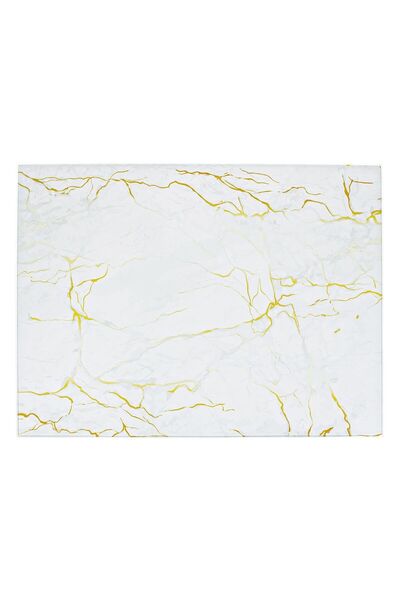 OEM Shatterproof Glass Chopping Board with Gold Marble Pattern 40x30cm