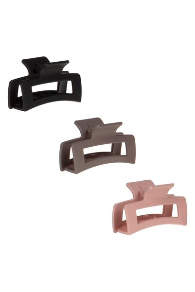 OEM Clame Par Mate Neagra Taupe Powder Pink pentru Femei 7cm - 3buc