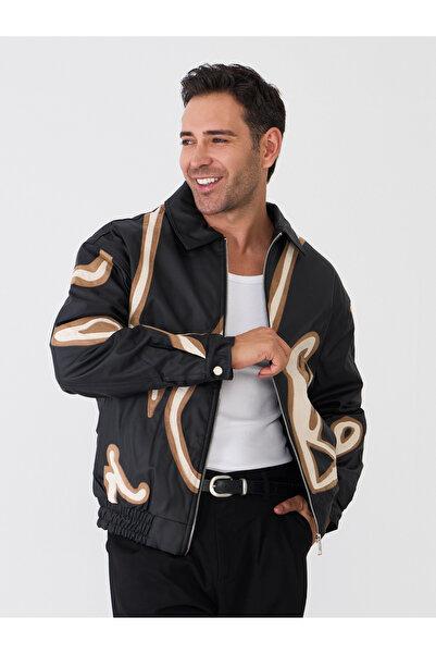 MARDA Nabuk Design Detailed Double Pocket Leather Jacket