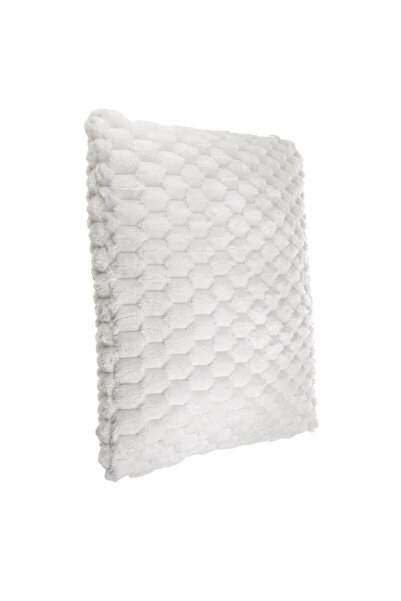 OEM Perna Decorativa din Imitatie de Blana Ecru cu Model Reliefat pentru Cana...