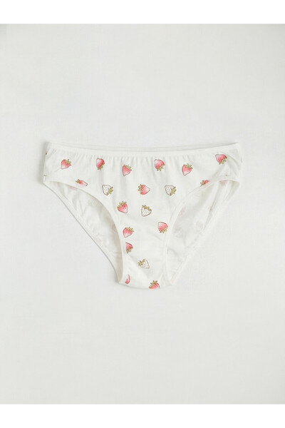LC Waikiki Ozmarka New Season White Strawberry Printed Girls' Panties