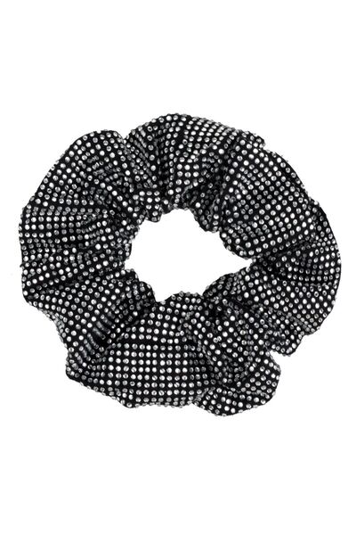 OEM Elastic Par Textil Negru cu Strass Argintiu