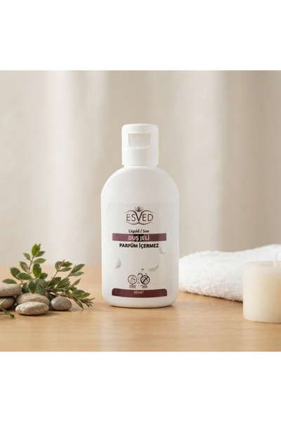 ESVED Unscented and Alcohol-Free Shower Gel 50 ml White Bottle for Hajj and U...