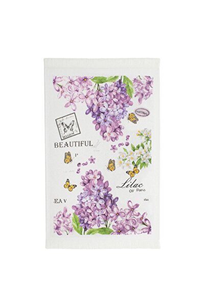OEM Prosop de Bucatarie din Bumbac Alba cu Model Liliac de Paste 60x35cm