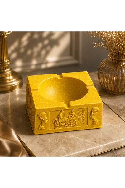 Gizem Design Products Antik Mısır Temalı Küllük (Hardal Sarısı)