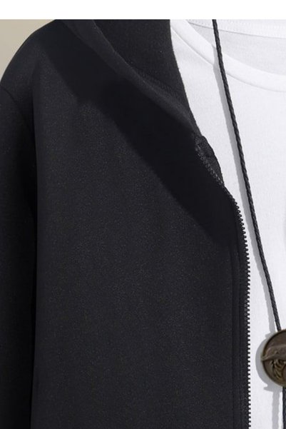 VAN VLECK Unisex Oversize Zippered Sweatshirt Jacket