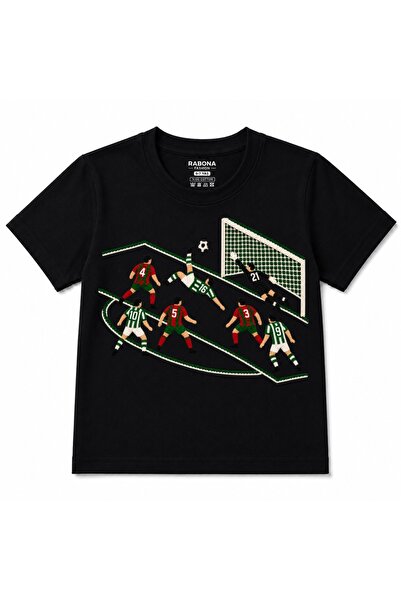 Rabona Fashion Football Bicycle Kick & Goal Graphic Kids T-Shirt