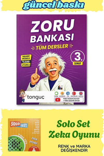 Tonguç Yayınları 3. Sınıf Tüm Dersler Zoru Bankası - Solo Test Zeka Oyunu