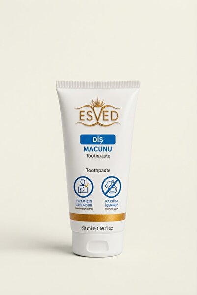 ESVED Kokusuz ve Alkolsüz Diş Macunu 50 ML Tüp Hac ve Umre için