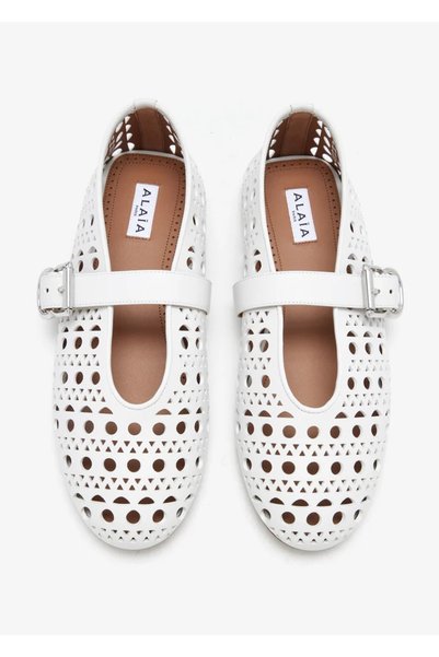 Shoes La Ballerine croc-effect leather-trimmed mesh ballet flats