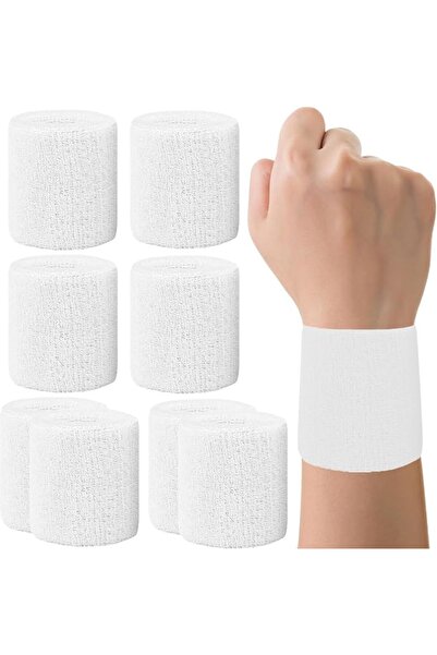 GENERAL 8 Pack Wrist Sweatbands Tennis Wrist Bands Absorbent Sweat Band for M...