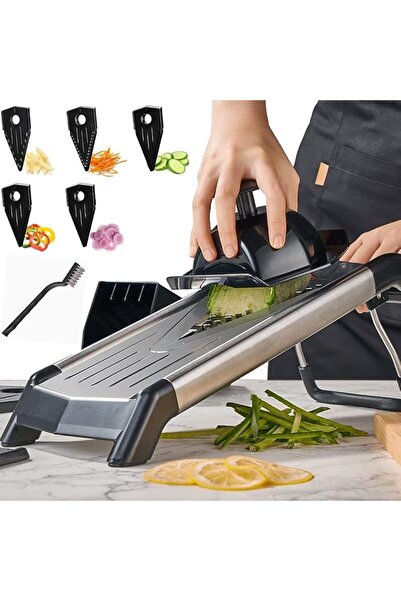 Gluckluz 5-In-1 V Blade Mandoline Slicer, Vegetable Chopper Spiralizer Dicer ...