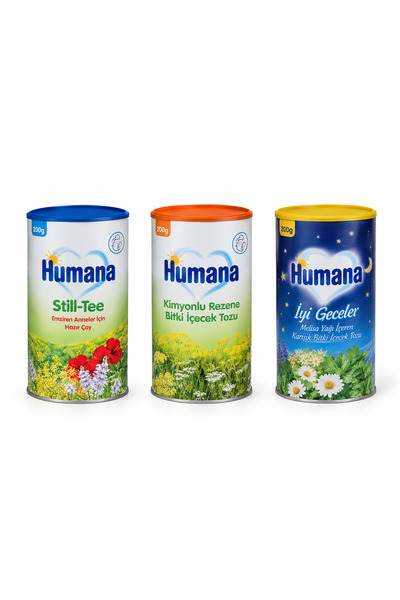 Humana Still Tea 200g + Kimyonlu Rezene Çayı 200g + İyi Geceler Çayı 200g - 3...
