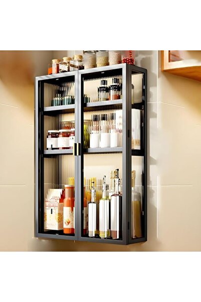 GoldenLike Wall Mounted Bathroom Cabinet with Doors 3-Tier Acrylic Wall Cabin...