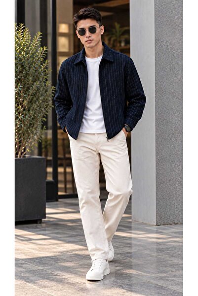 YNGMENCLASS Seasonal, Zippered, with Side and Inner Pockets, Striped Checked ...