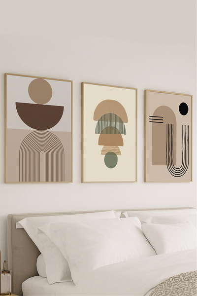 VOBA STORE SET DE PICTURĂ BOEMĂ DECORATIVĂ CU RAME DE 3 PIESE