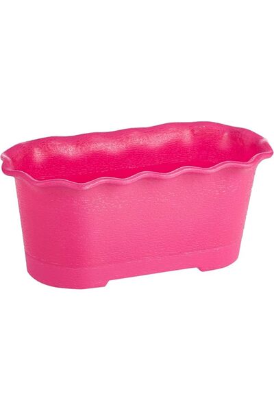Cosmoplast Plastic Oval Planter 15 Inches With Tray, Pink