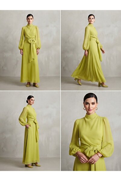 modayaselam Silk Fabric Lined Evening Dress