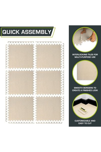 opticore Puzzle Exercise Floor Mat EVA Foam Mats Foam Gym Mat Interlocking Floor Tiles Exercise Mats for Home