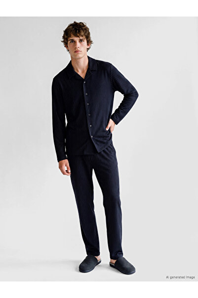 LC Waikiki Black Regular Fit Men's Pajama Set