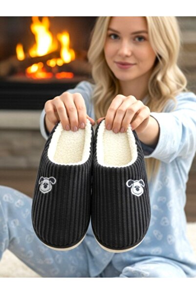 MARKABONİ Women's Orthopedic House Slippers with Wool Inside, Silent Soft Sol...