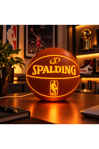 TaglivaStore Basketbol Topu Tasarımlı LED Gece Lambası Dekoratif Masa Lambası...