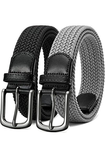EXCEFORE Braided and Flexible Golf Belt, Men's Two-Pack by Aksifor, Casual St...