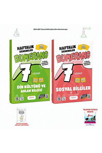 Günay Yayınları 2026-2027 7. Sınıf 40 Haftalık Deneme Sosyal Bilgiler, Din 2 ...