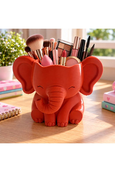 Orange Elephant Visual Pen Holder & Organizer