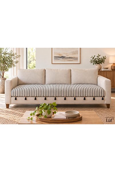 Çizgili Koltuk Örtüsü 100x230 cm | Koltuk Şalı | Koltuk Koruyucu | Dekoratif Örtü