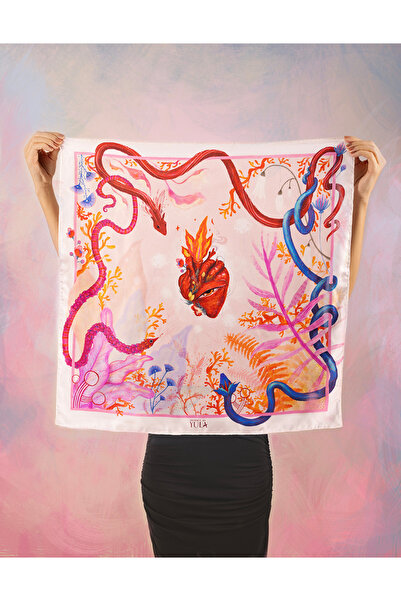 Heart Afflame %100 İpek Twill Fular | 64 cm