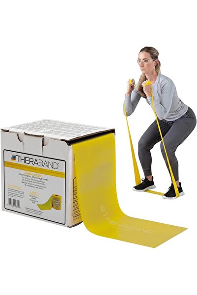 THERABAND أشرطة مقاومة احترافية خالية من اللاتكس لتمارين الجسم العلوي والسفلي