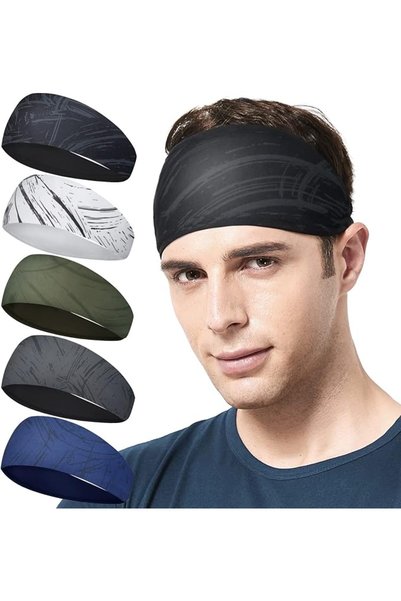 GENERAL عصابة رأس للجري للرجال من Acozycoo، 5 قطع، عصابة رأس رياضية للرجال لل...