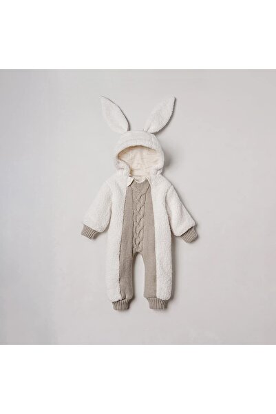 STRAWBABY Nipperland Rabbit Ears Welsoft Plush Baby Astronaut Jumpsuit - Wint...