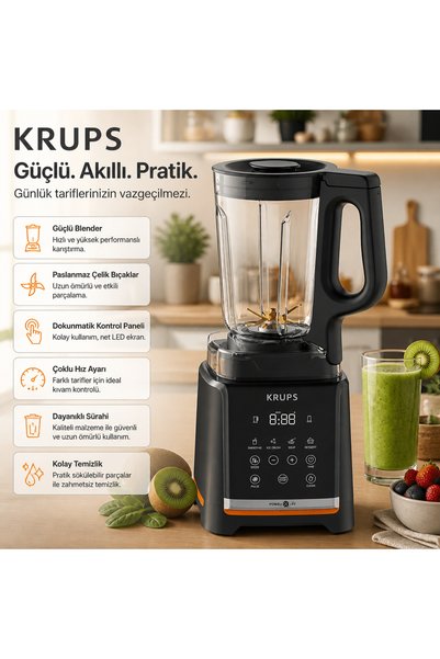Krups Blender "5 Otomatik Programla Tariflere Uygun Kıvam"